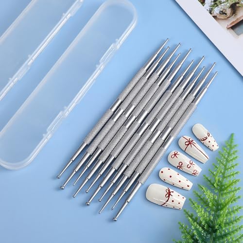 Close up of ElevateTech nail dotting tool ball tips