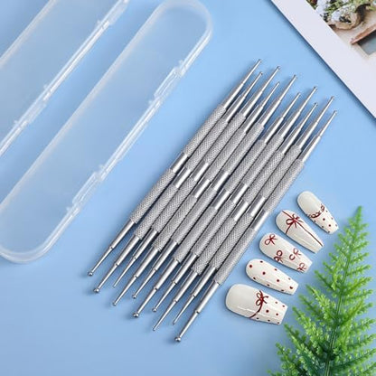 Close up of ElevateTech nail dotting tool ball tips