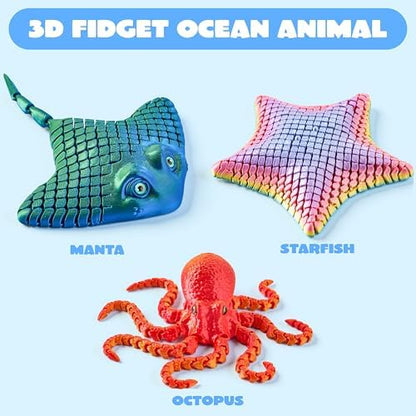 Graceful 3D printed ray fidget creature for stress relief