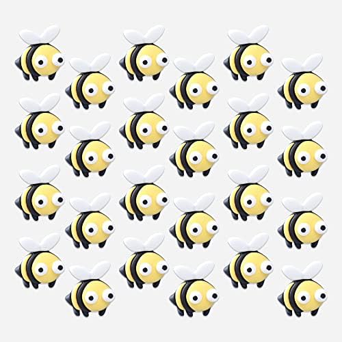 Handcrafted bee theme cupcake toppers for baby shower