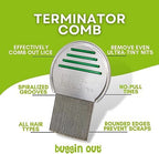 Close up of stainless steel teeth on the 55 TRENDS professional nit comb.