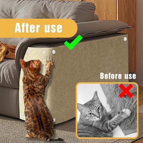 Included screw nails and reinforced film for double fixing the cat scratch protector.