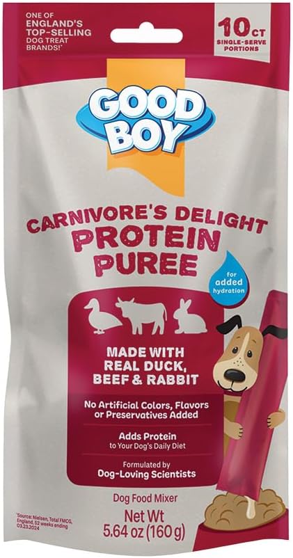 Good Boy Ocean Medley Protein Purees Dog Food Mixers for All Adult Dogs, 10 Count, Easy Single-Serve Triple Flavor Topper Treats with Salmon, Tuna and Krill - Image 15