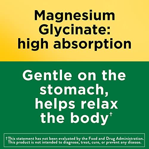 Nature Made imported USA magnesium glycinate 200 milligrams capsules for muscle relaxation