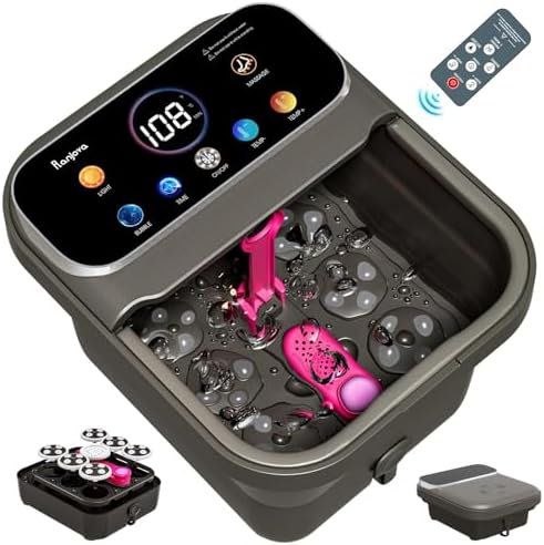 Ranjova collapsible foot bath showing touchscreen display