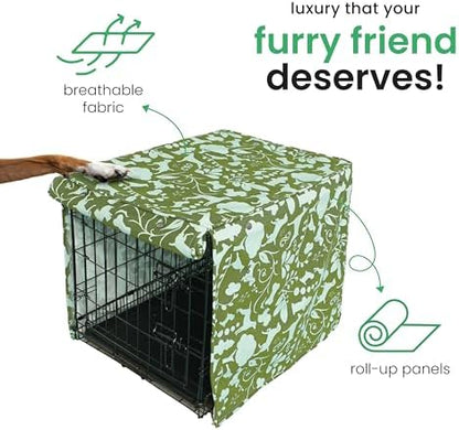 Molly Mutt chemical free cozy den dog crate cover in a stylish home living room setup