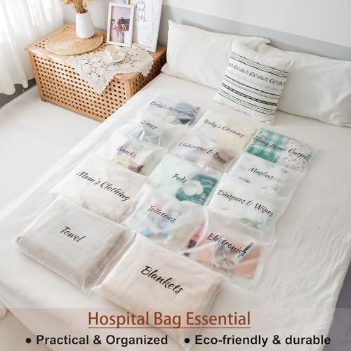 Manwu hospital bag organizer set for labor and delivery