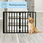 Petmaker wooden pet fence used as a doorway barrier for small dogs and cats.
