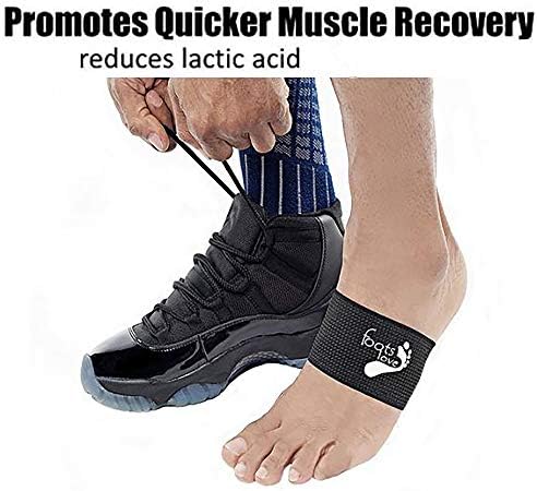 Foots Love heel spur relief brace worn on human foot