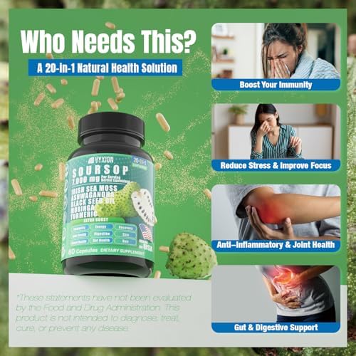 Vyxion Soursop Graviola supplement bottle side profile