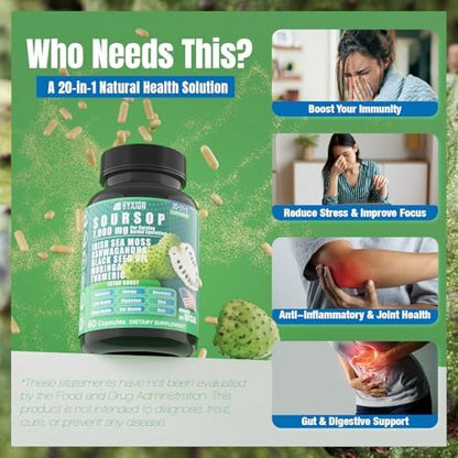 Vyxion Soursop Graviola supplement bottle side profile