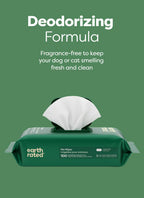 Earth Rated certified biobased pet wipes back label instructions