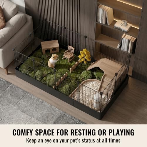 PAWING 12 Panels Small Animal Playpen with Waterproof Mat - Durable Metal Wire Yard Fence for Guinea Pigs, Kittens, Hamsters, Hedgehogs - Indoor & Outdoor Pet Cage - Image 7