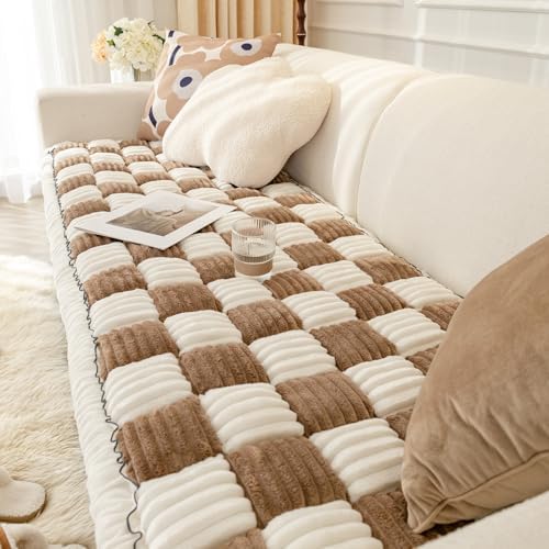 Authentic imported homerefrom funny fuzzy couch cover details in dark coffee