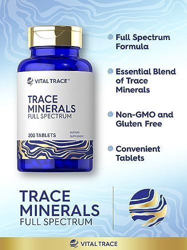 Close up view of Carlyle full spectrum trace mineral supplement tablets highlighting clean white color