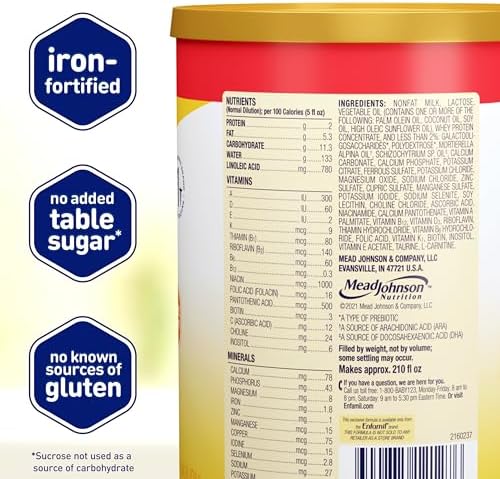 Enfamil infant formula powder texture close up