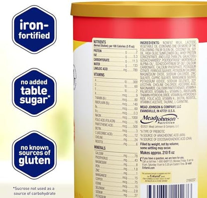 Enfamil infant formula powder texture close up