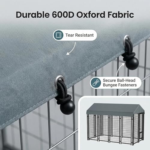 MDHAO gray weather resistant enclosure cover shielding backyard pet run from bright sunlight