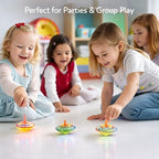 Top view of multicolored LED spinning toy mechanism