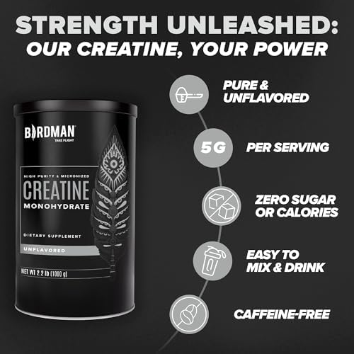 Birdman creatine supplement nutrition facts label closeup