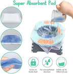 SUNDEE toddler travel toilet liners showing large capacity dimensions for universal fit