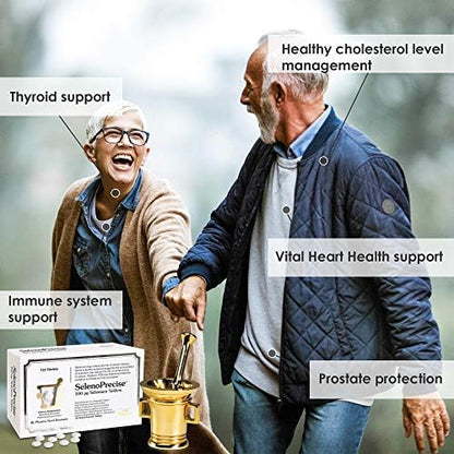 Pharma Nord organic selenium dietary supplement tablets displayed outside the premium packaging.