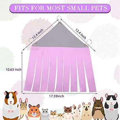 Shappy 2 Pcs Guinea Pig Hideout Hideaway Corner Fleece Toys Cage Accessories Cute Ferret Hammock for Ferrets Chinchillas Hedgehogs Small Pets(Grey with Pink, Grey with Purple, Heart-Shape) - Image 3