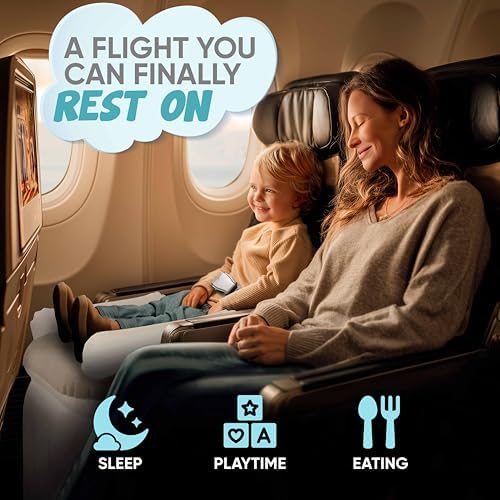 Sittina inflatable kids travel bed with blanket and neck pillow accessory kit