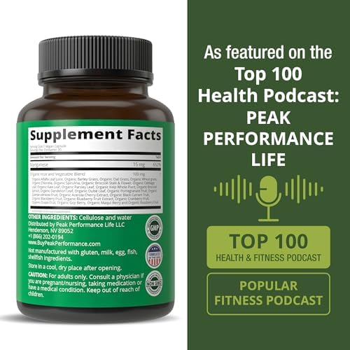 Peak Performance Manganese dietary supplement ingredients label