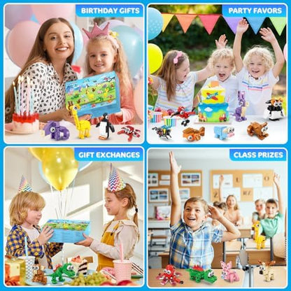 Educational building block toy set being used as classroom prizes and student rewards.