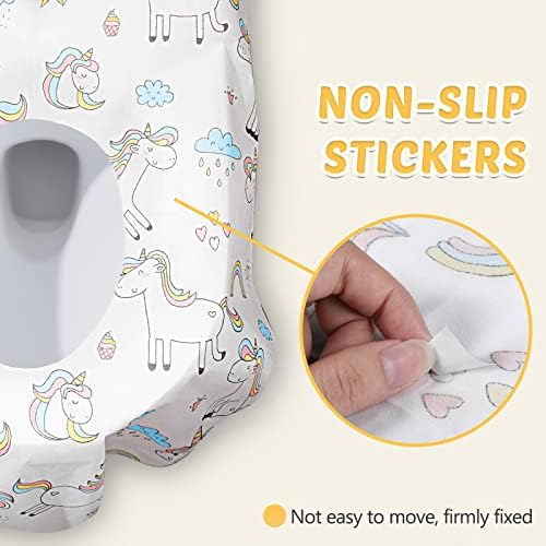 Mimorou individually wrapped portable toilet seat liners stored easily inside a diaper bag