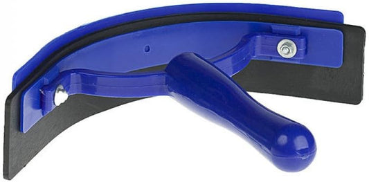 Horze one hand sweat scraper blue front view equestrian grooming tool