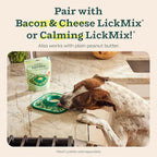 Woof LickMat in use during dog bath time