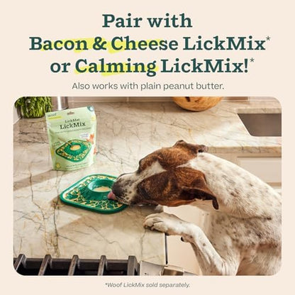 Woof LickMat in use during dog bath time