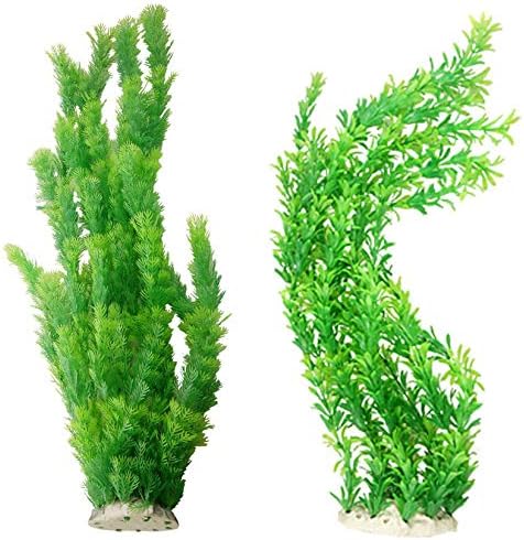 Hamiledyi artificial aquatic plants showing the heavy ceramic anchor base.