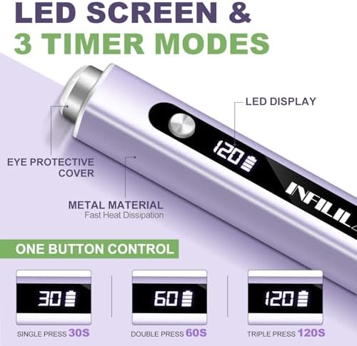 Close-up of the NXJ INFILILA mini nail lamp base demonstrating the integrated cat-eye magnet functionality on a workspace.