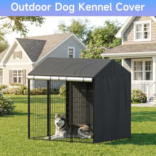 LitaiL black dog kennel cover full coverage setup for weather protection