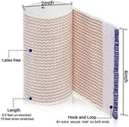 Self-closure elastic bandage roll showing blue trim and secure fastener.