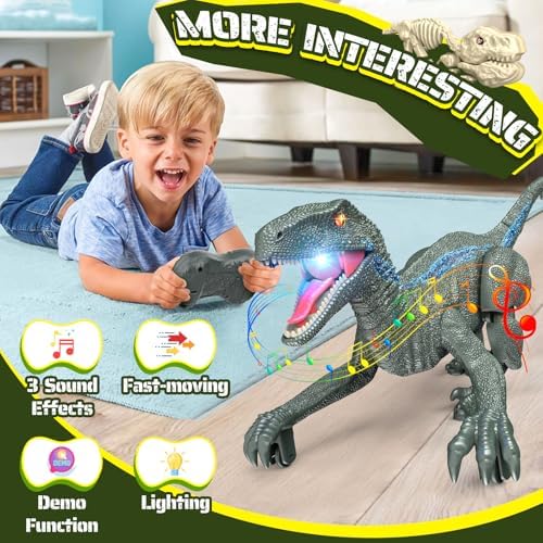 Side profile of J Rootage walking dinosaur toy