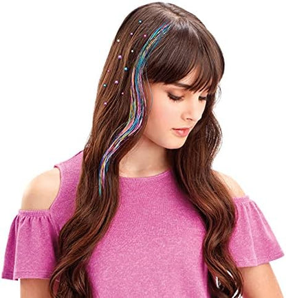 Close up view of Shimmer 'n Sparkle metallic hair chalk pens and stencils for kids hair decoration