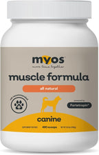 Scoop of MYOS fertilized egg yolk powder supplement for daily pet care