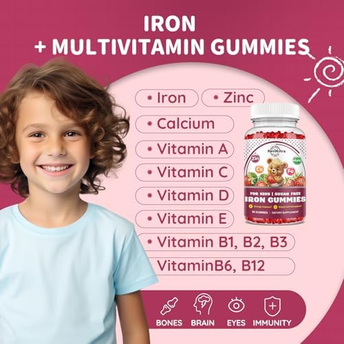 ReviNutra iron and zinc dietary supplement bottle showing secure child resistant safety cap