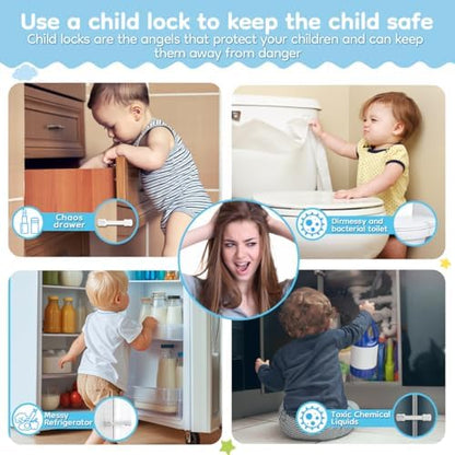 Syican child safety locks installed on kitchen cabinets