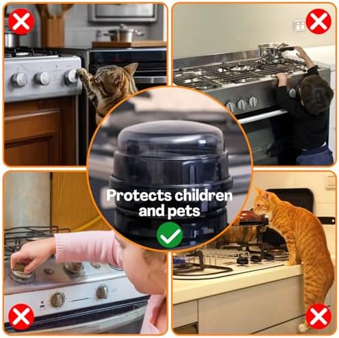 5-Pack Stove Knob Safety Covers,Upgraded Press Gas Stove Knob Locks,Durable Design Childproof Oven Knob Locks for Babies and Pets, Sticky and Easy to Install,Black - Image 7