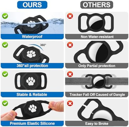 Full product kit including the Ztobny anti-lost tag and the secure pet collar mounting bracket.