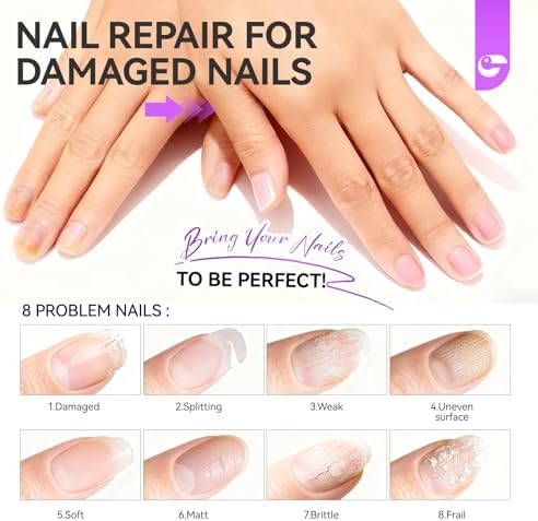 Close up of Gelike Ec natural pink tint nail treatment