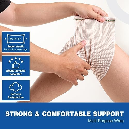 AZEN elastic wrap with hook and loop closure detail for secure fit.