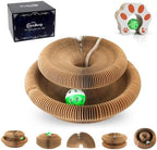 Goosheep cardboard cat scratching board being stretched and twisted into a bone shape