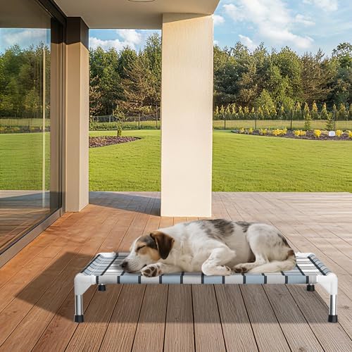 Caghash Elevated Outdoor Raised Dog Bed Outdoor Dogs Bed Lifted Pet Bed Dog Cot for Medium Pet Taste Life, Start with A Pet Bed 34'' x 26'' x 6.5'' - Image 7