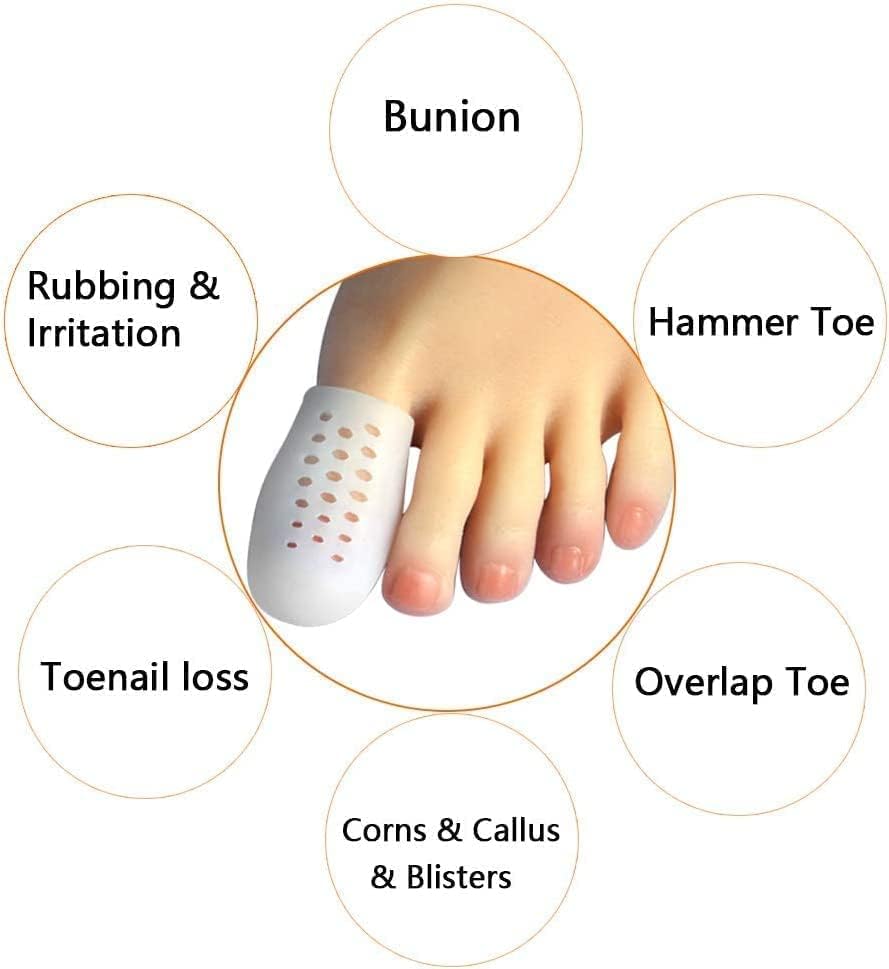 Comparison showing the breathable hole design of the Hoogoo toe protector versus solid covers.